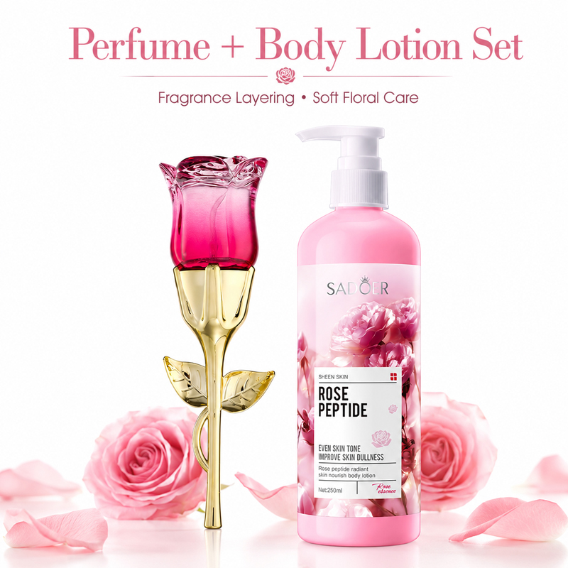 Women'S Perfume Rose Fragrance - Rozenparfum & Bodylotion Set voor Vrouwen,