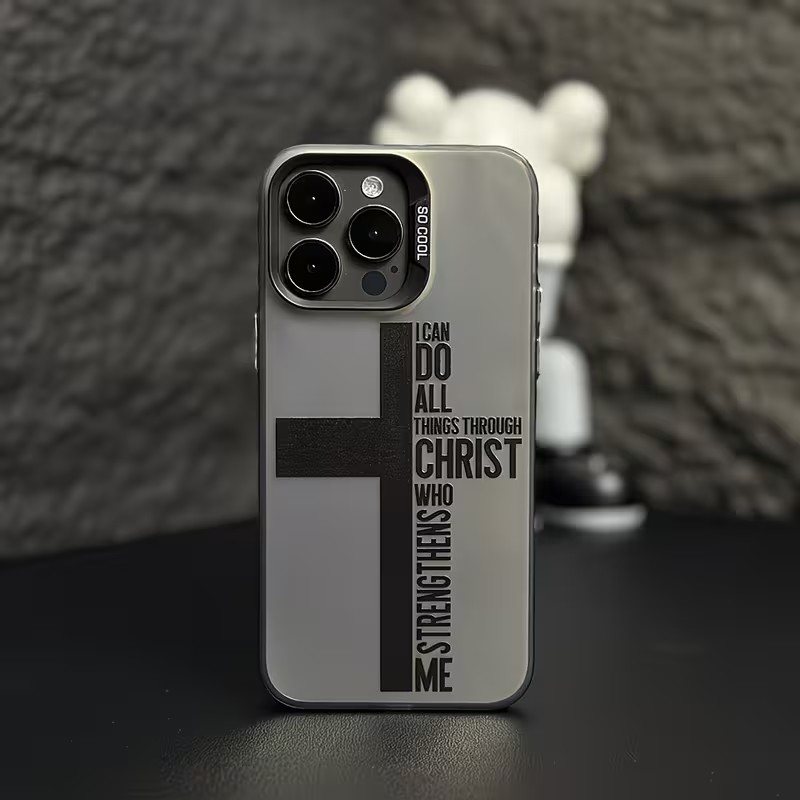 Perfume Pure Xs - Anti-vingerafdruk Cross Bible telefoonhoesje voor iPhone