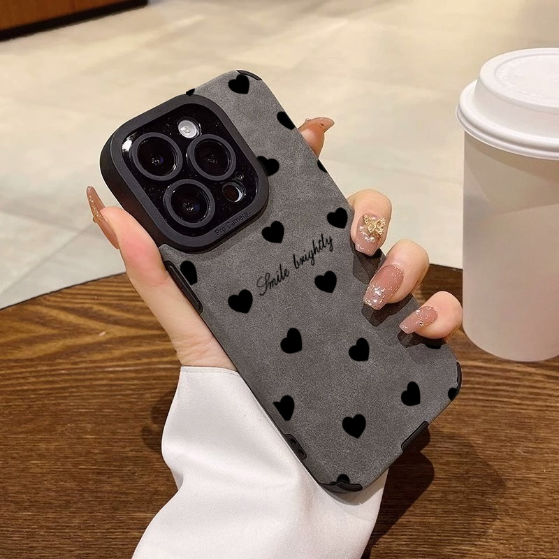 Perfume Pure Xs - Nieuwe luxe zwarte telefoonhoes met hartvorm