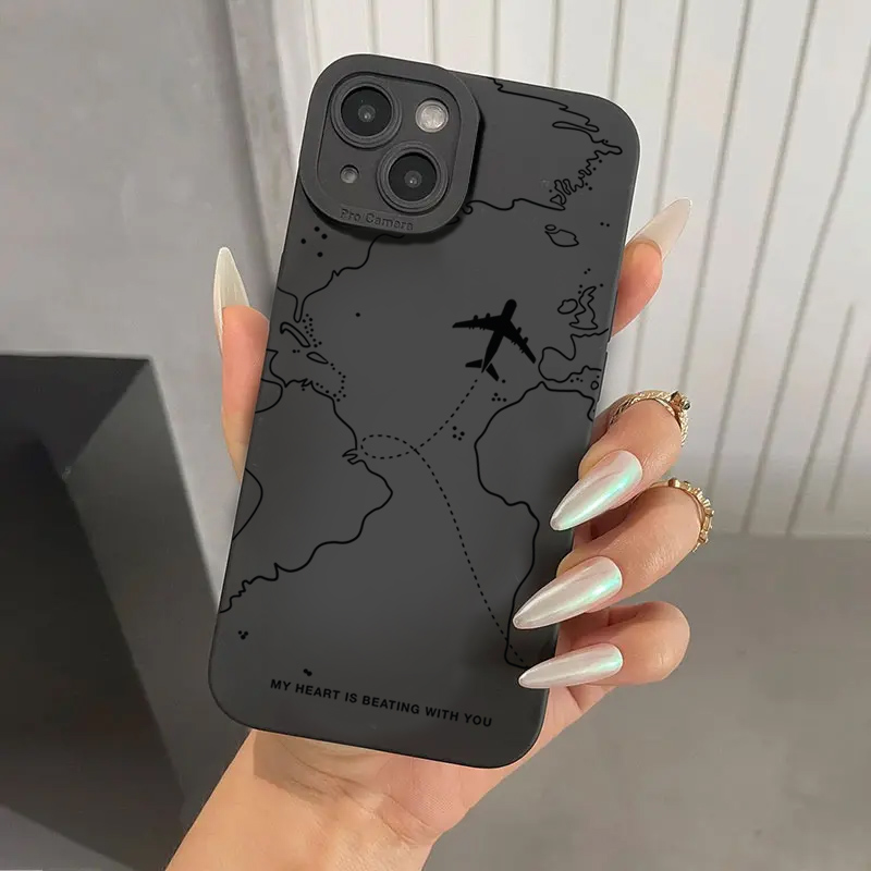 Perfume Pure Xs - Reisgeïnspireerde vliegtuigroute bumper telefoonhoesje voor iPhone