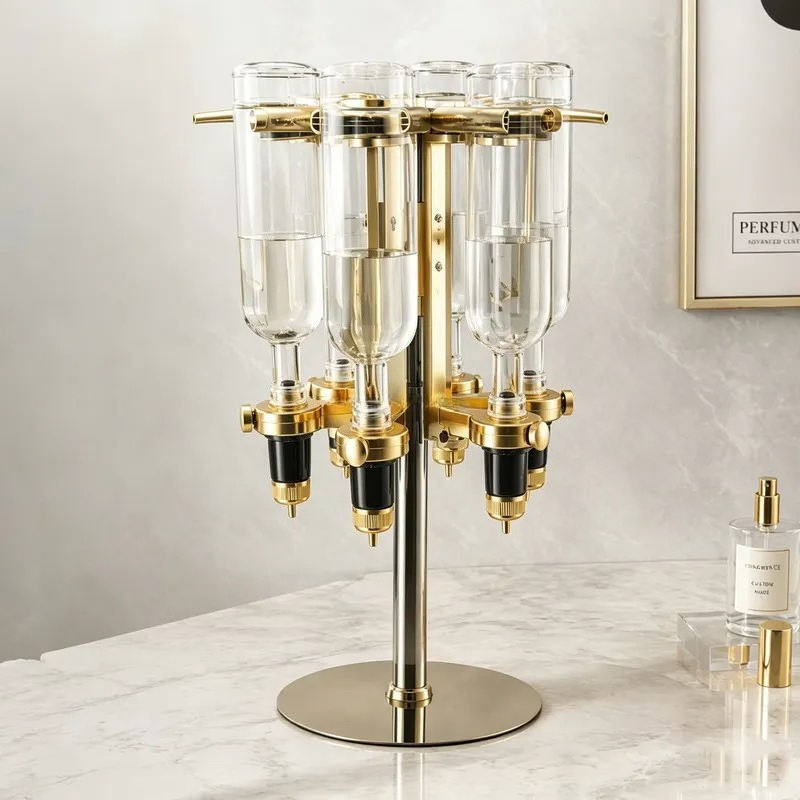 Perfume Fragrance Bar - Nieuwe 6-flessen gouden parfumdispenser displaystandaard voor