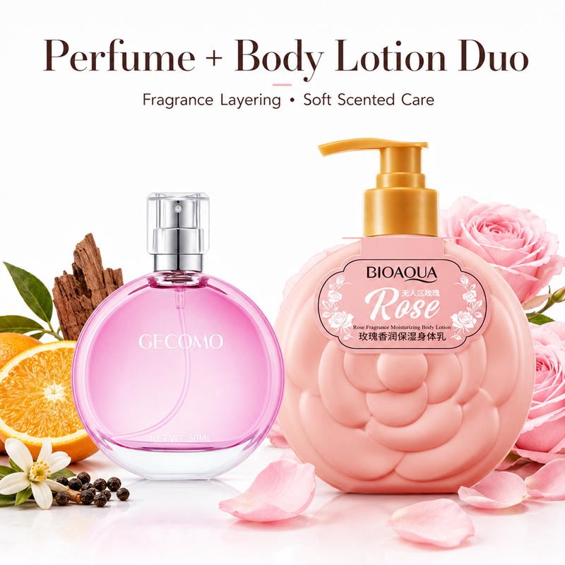 Women'S Perfume Rose Fragrance - GECOMO Damesparfumset 50ml + Rozen Bodylotion,