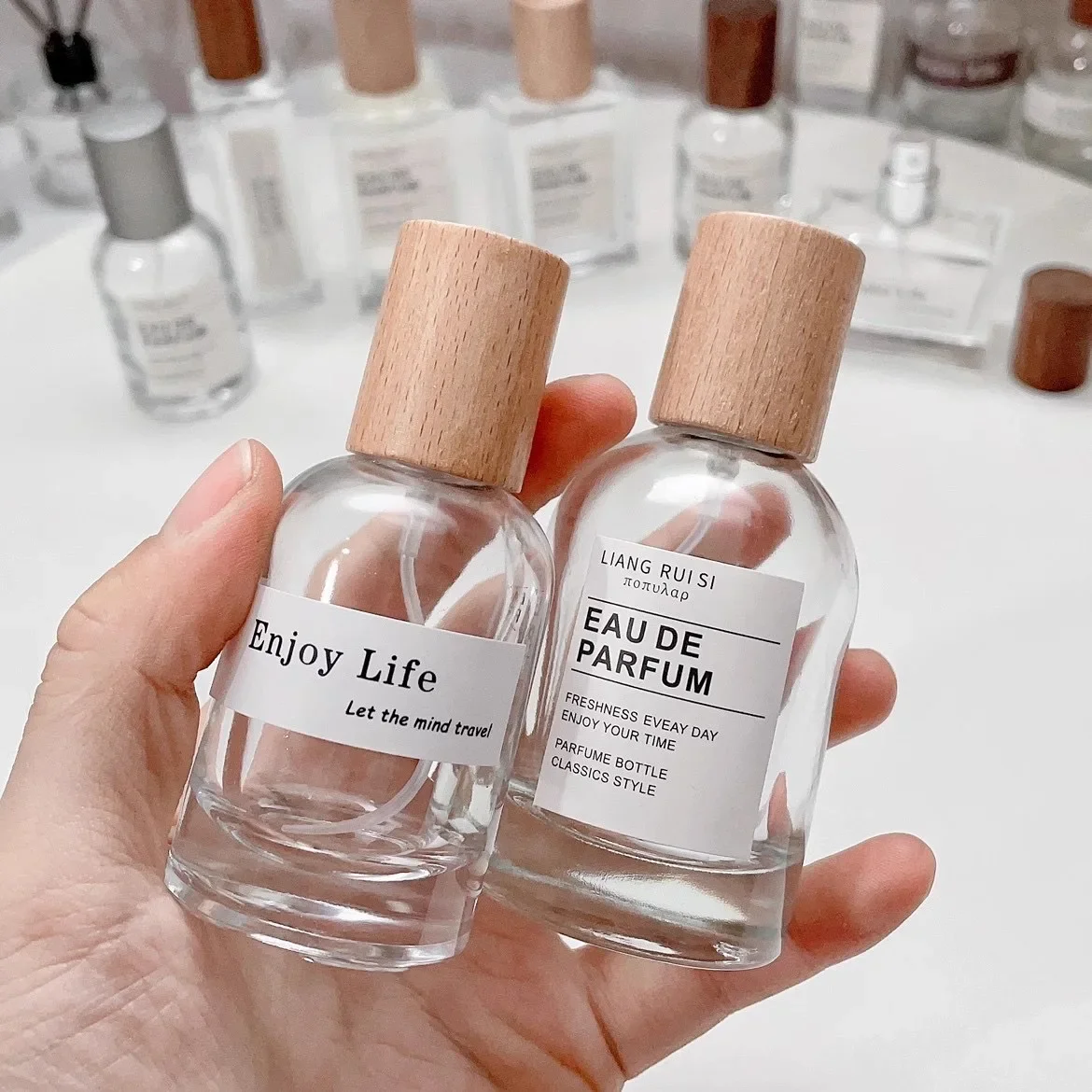 Perfume Fragrance World Qahwa - 30/50ML Glazen Parfumflesje Sprayfles Houten Dop